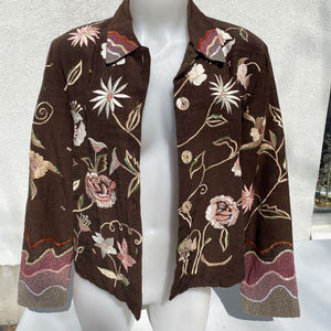Entice Sequin embroidered vintage blazer M