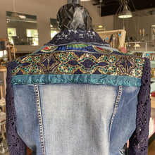 Load image into Gallery viewer, Desigual knit sleeve denim jacket 42
