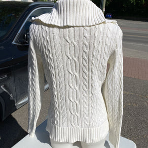 Ralph Lauren cable knit zip up sweater L