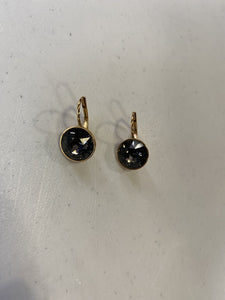 Swarovski dark grey crystal drop earrings