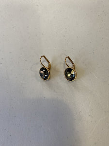 Swarovski dark grey crystal drop earrings