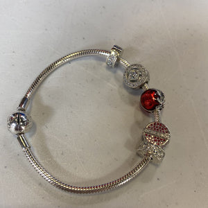 Pandora bracelet w Santa/pave charms