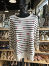 Talbots striped/hearts sweater M