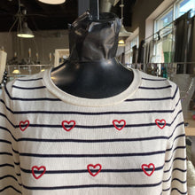 Load image into Gallery viewer, Talbots striped/hearts sweater M
