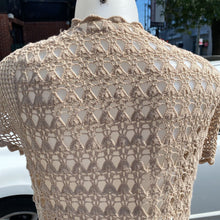 Load image into Gallery viewer, Beige loose crochet cardigan
