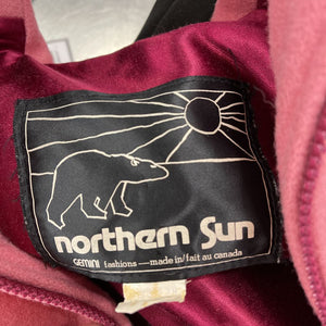 Northern Sun fur trim vintage wool poncho/jacket S