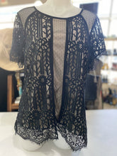 Load image into Gallery viewer, Black Tape lace top XL
