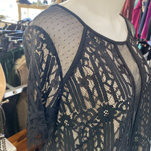 Load image into Gallery viewer, Black Tape lace top XL
