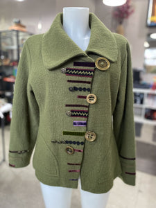 Carson embellished boiled wool light jacket/blazer M