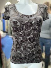Load image into Gallery viewer, Armani Velvet Tee Burnout Roses S
