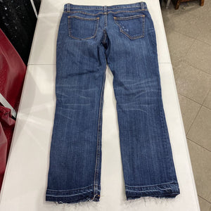 Current Elliot The Cropped Straight Loved raw hem jeans 28