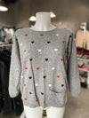 Bartolini heart print wool blend sweater L
