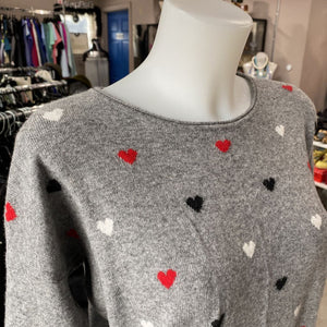 Bartolini heart print wool blend sweater L