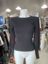 Load image into Gallery viewer, Love Tree puff sleeves ribbed knit top M
