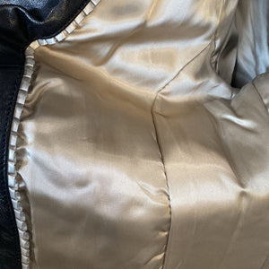 Danier quilted fur trim leather jacket L
