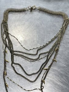 Biko multi layer brass necklace