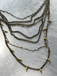 Biko multi layer brass necklace