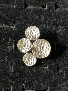 Turkish silver 4 hammered circles adjustable ring