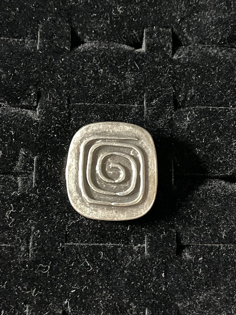 Turkish silver square/pattern adjustable ring