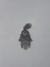 Load image into Gallery viewer, .925 pave hamsa hand pendant
