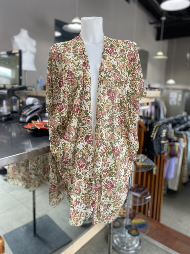 Brandy Melville sheer floral kimono S