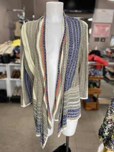 Nic & Zoe linen blend striped open cardi XL