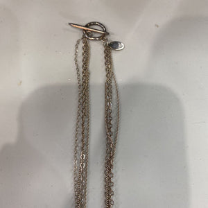 Mimi & Marge .925 multi chain necklace w green stone pendant