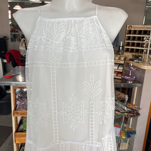 Zara embroidered mesh overlay maxi dress NWT L