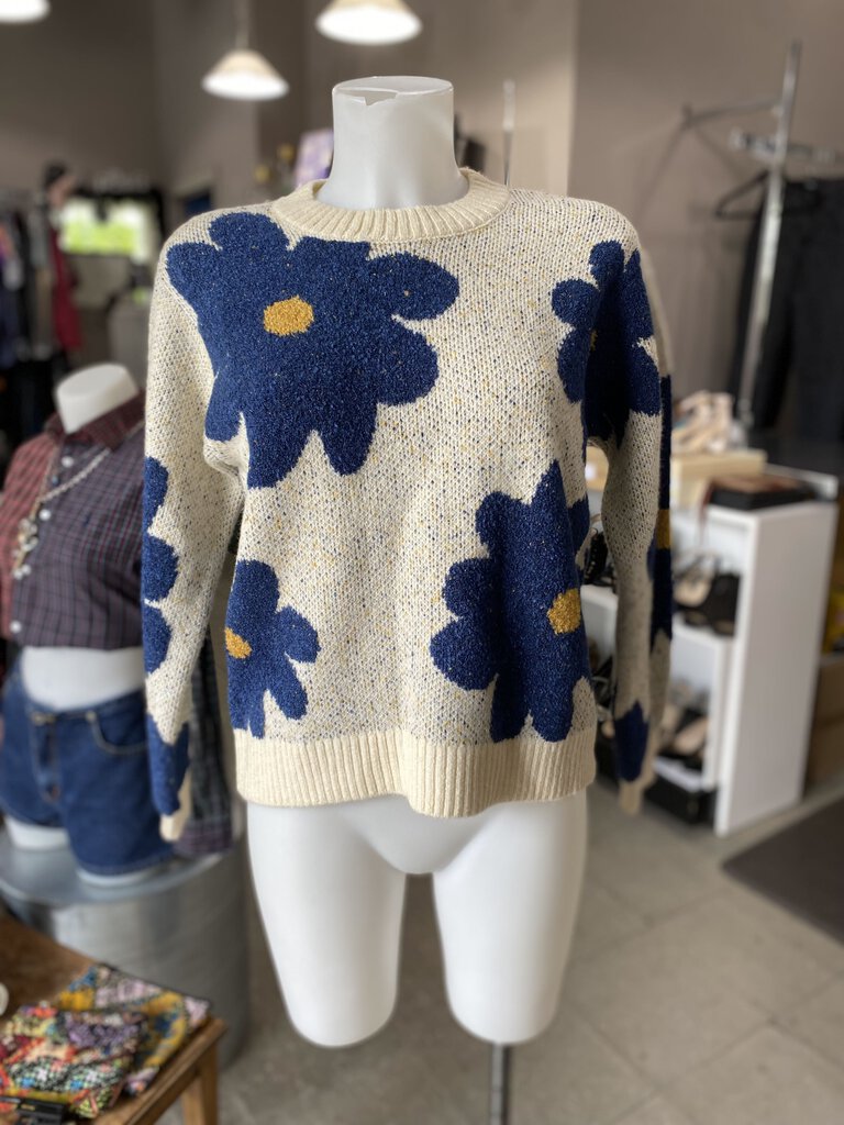 Promod flower sweater XS NWT