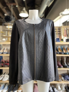Linea Domani leather/knit light jacket 18