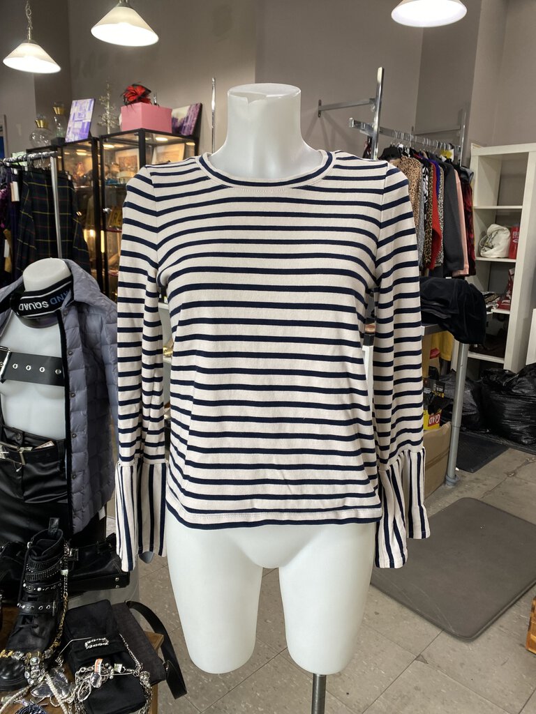 Madewell flared sleeve striped top S