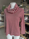 LL Bean cowl neck striped top M