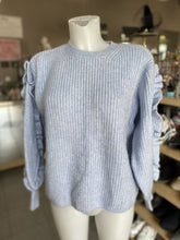 Load image into Gallery viewer, Zara shaker knit ruffle sleeves sweater NWT S
