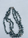 Karen McClintok pave/stone chips triple strand necklace