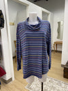 LL Bean striped cowl neck top XL