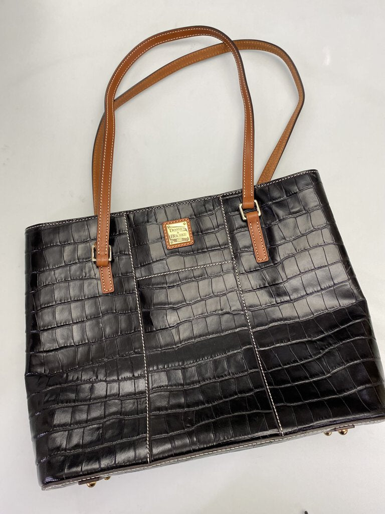 Dooney & Burke croc print leather handbag