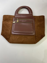 Load image into Gallery viewer, Anthropologie microsuede/pleather handbag NWT
