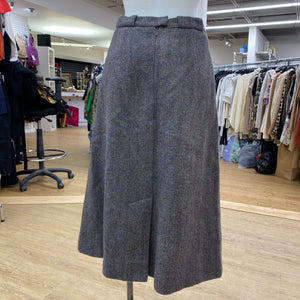 AQUASCUTUM vintage wool/leather midi skirt M