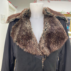 Manteaux faux fur trim jacket S