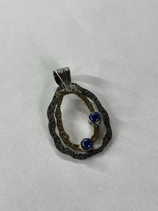 Sterling silver pendant with Lapis stones