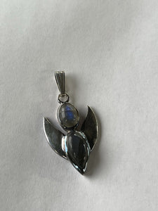 Black Opal Sterling silver pendant