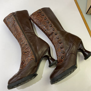 John Fluevog tooled leather boots 9.5