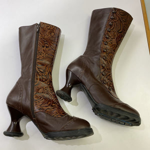 John Fluevog tooled leather boots 9.5