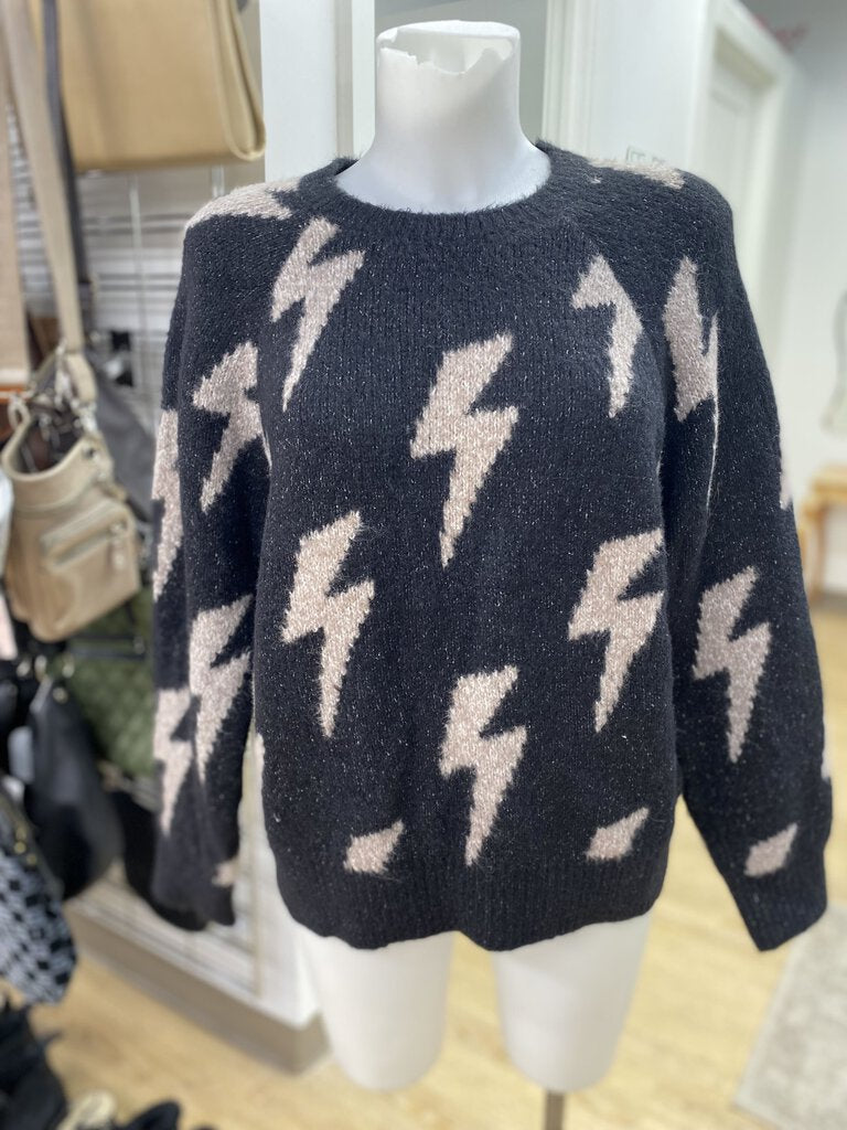 Z Supply lightning bolt print sweater M
