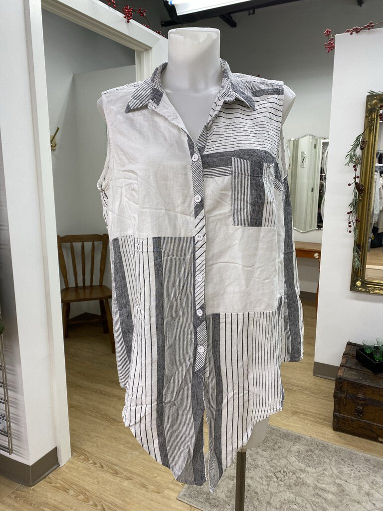 Picadilly sleeveless striped shirt 10