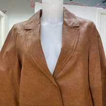 Load image into Gallery viewer, Anthropologie pleather boxy blazer XS
