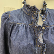 Load image into Gallery viewer, Ba&amp;sh ruffle denim top S
