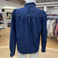 Load image into Gallery viewer, Ba&amp;sh ruffle denim top S
