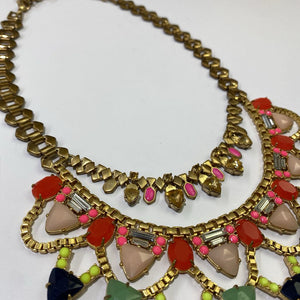 Stella & Dot dbl strand multi stones statement necklace