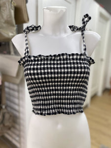 Re:Named smocked gingham top M